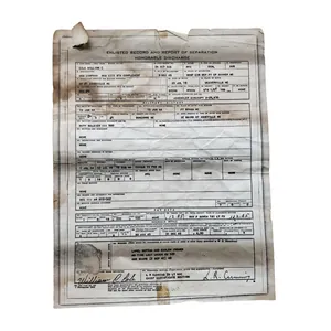 WWII US Army Record Document