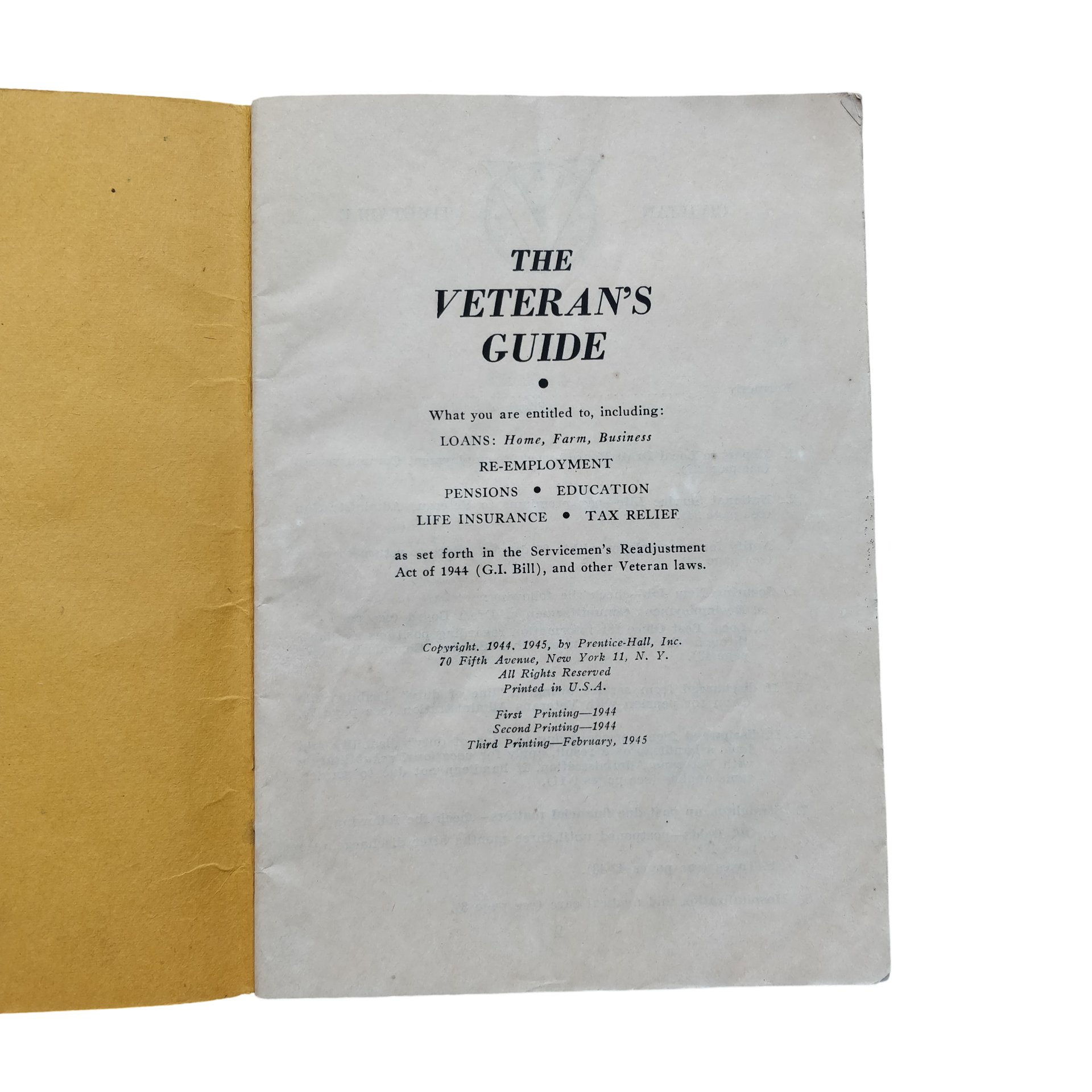 WWII US Booklet The Veteran's Guide — image 2