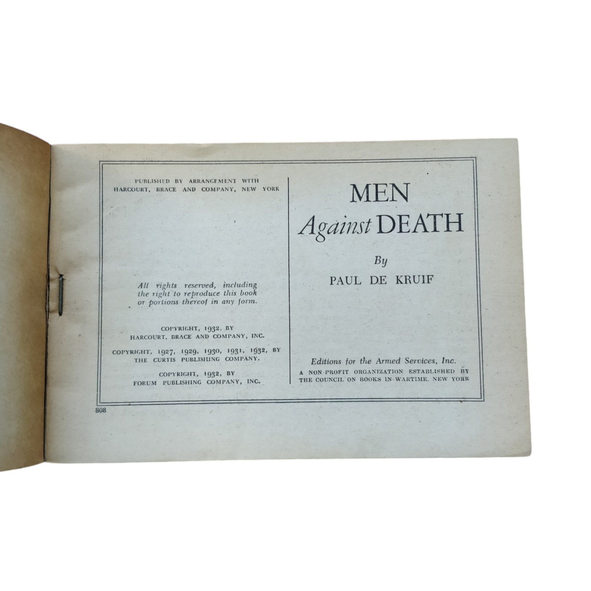 WWII US Pocket Reading Booklet Men Against Death — image 2