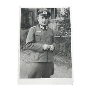WWII German Portrait Photograph Crusher Cap