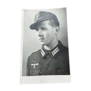 WWII German Portrait Photograph M43 Field Cap