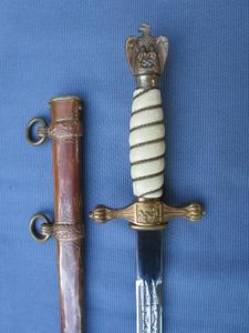 THIRD REICH NAVAL OFFICERS DAGGER 1938 MODEL by EICKHORN.