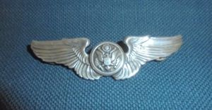USAAF Air Crew wings 3' sterling silver