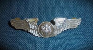 USAAF WWII 3' Air Crew wings Sterling Silver