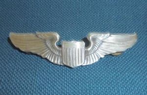 USAAF Pilots Wings WWII Rhodium Plated