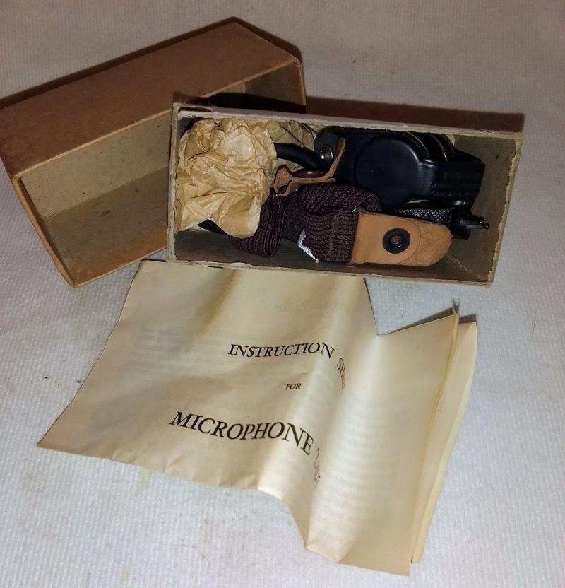 USAAF T-30-V Throat mic & neck strap. Boxed — image 2