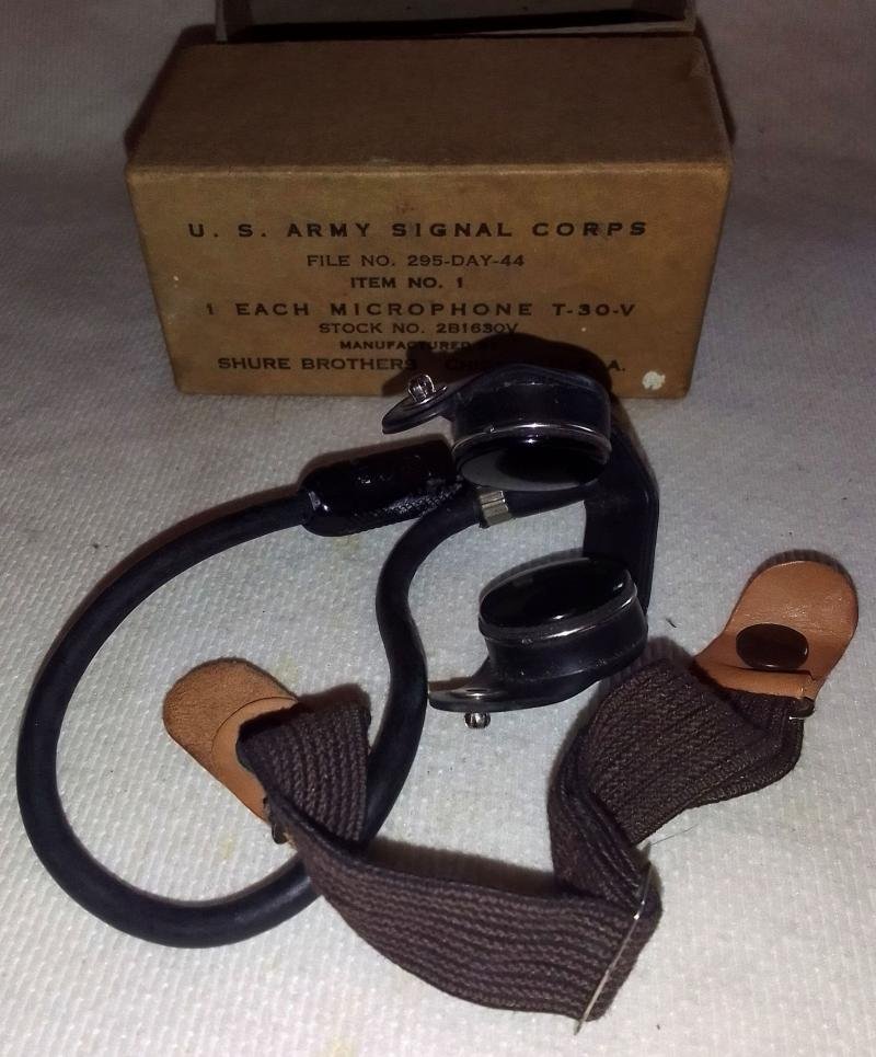 USAAF T-30-V Throat mic & neck strap. Boxed — image 3