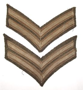WW2 British Uniform Removed Corporal Stripes.
