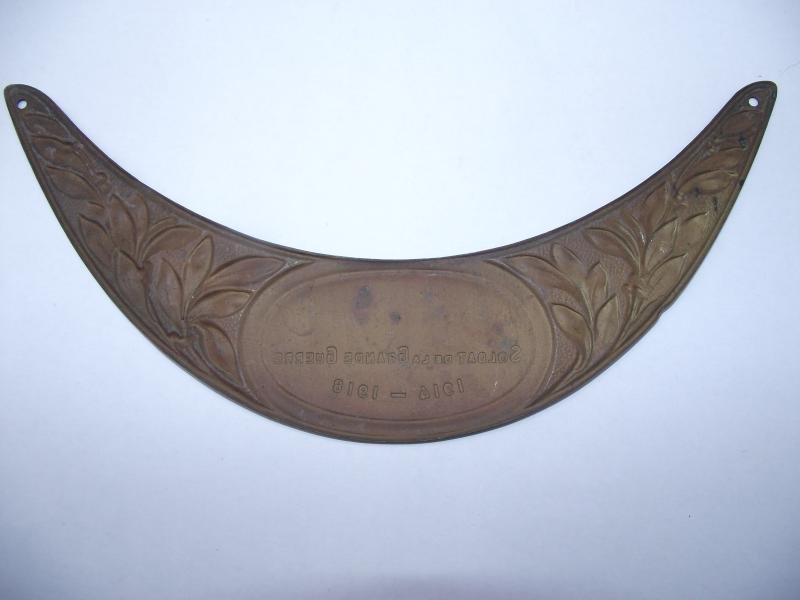 French WW1 Veteran Souvenir Adrian Helmet Brow Plate. — image 3