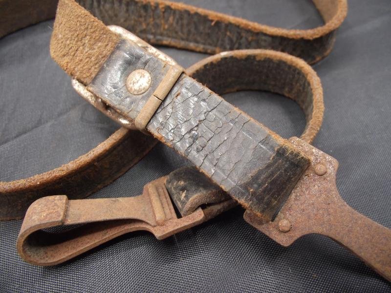 WW2 German Belt Black Cross Strap. Croupon Stamped. — image 5