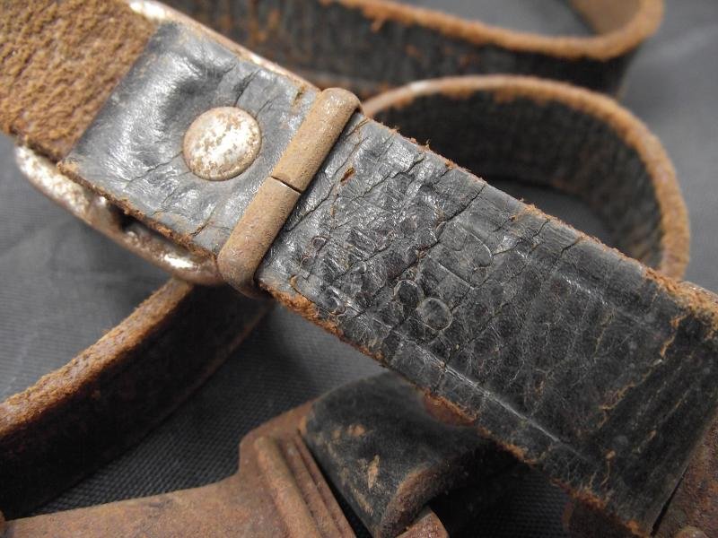 WW2 German Belt Black Cross Strap. Croupon Stamped. — image 6