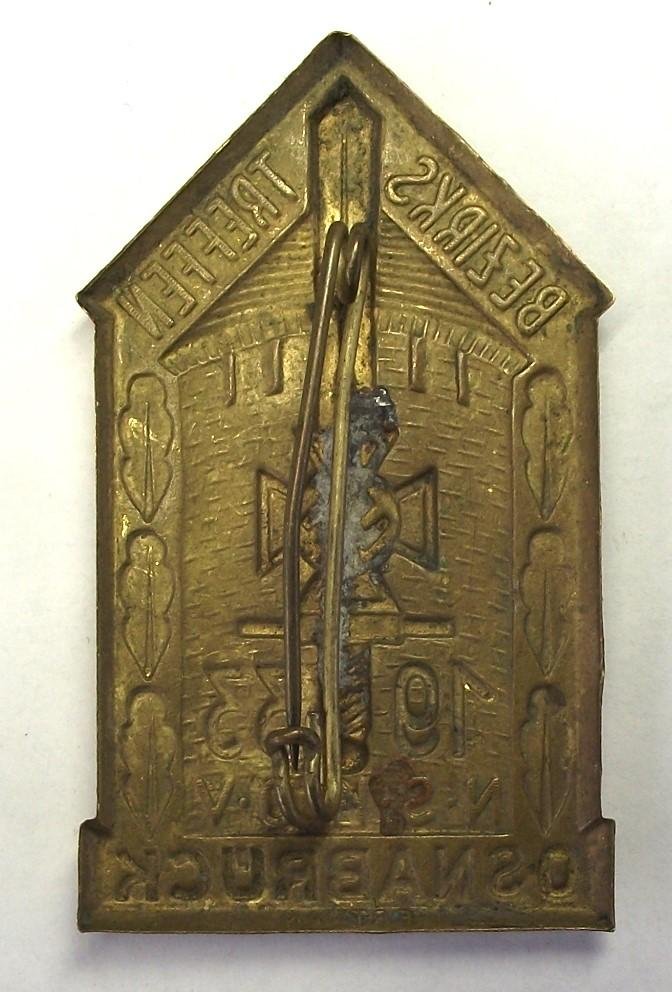 NSKVO Event Badge/Tinnie. Bezirks Treffen Osnabruck, 1935. — image 3