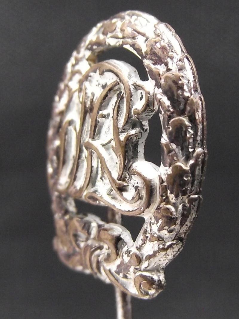 WW2 German Stick Pin. D.R.A. Sports Award. Silver. — image 2