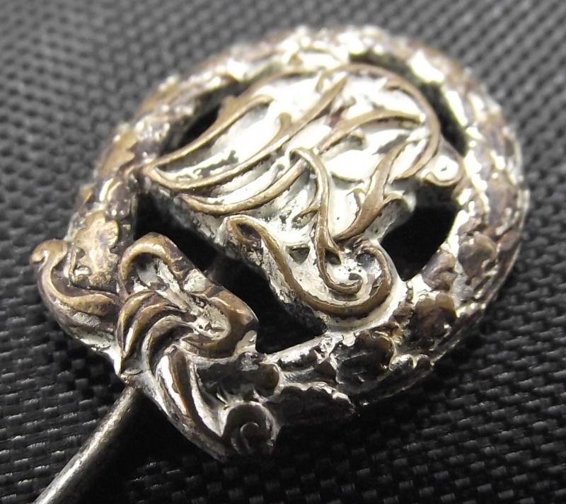 WW2 German Stick Pin. D.R.A. Sports Award. Silver. — image 6