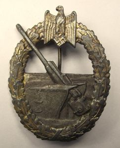 WW2 German Marine Artillery War Badge. Steinhauer & Luck, Variation …