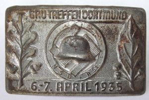 N.S.D.F.B.St. Event Badge/Tinnie. Gau Treffen Dortmund, 1935.