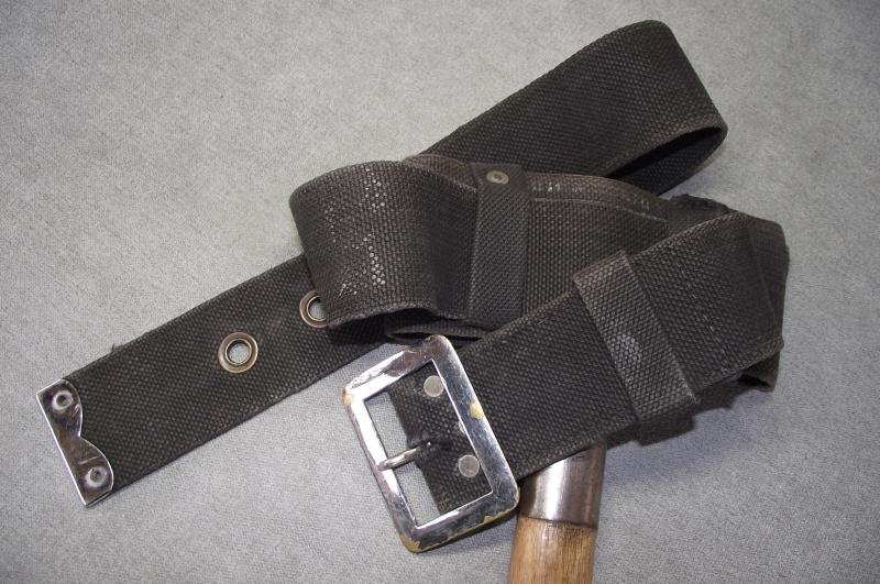 WW2 British George 6th Stamped Fire Fighters Axe and Webbed Axe Case with Belt. — image 3