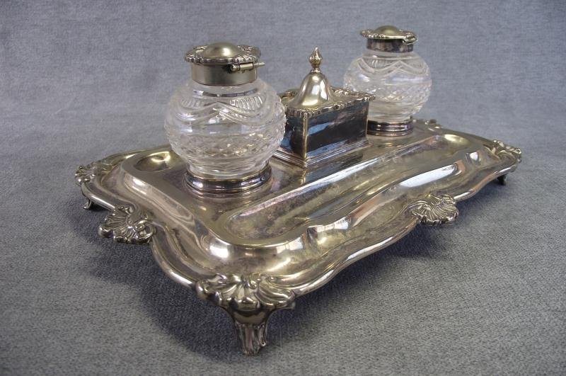 1918 Presentation Inkwell Desk Set. 2nd Liet H.G.Jordan, 1st Vol.Bt. Hampshire Regt. — image 4