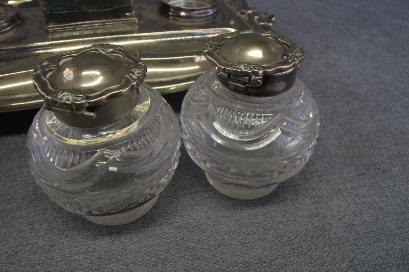 1918 Presentation Inkwell Desk Set. 2nd Liet H.G.Jordan, 1st Vol.Bt. Hampshire Regt. — image 8