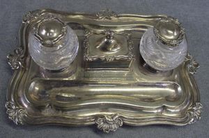 1918 Presentation Inkwell Desk Set. 2nd Liet H.G.Jordan, 1st Vol.Bt. …