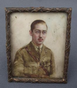 PRICE REDUCED! WW1 British Officers Miniture Portrait Painting.