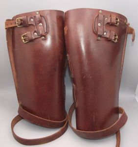 British 1916 Dated ''Stohwasser'' Leather Leggins.