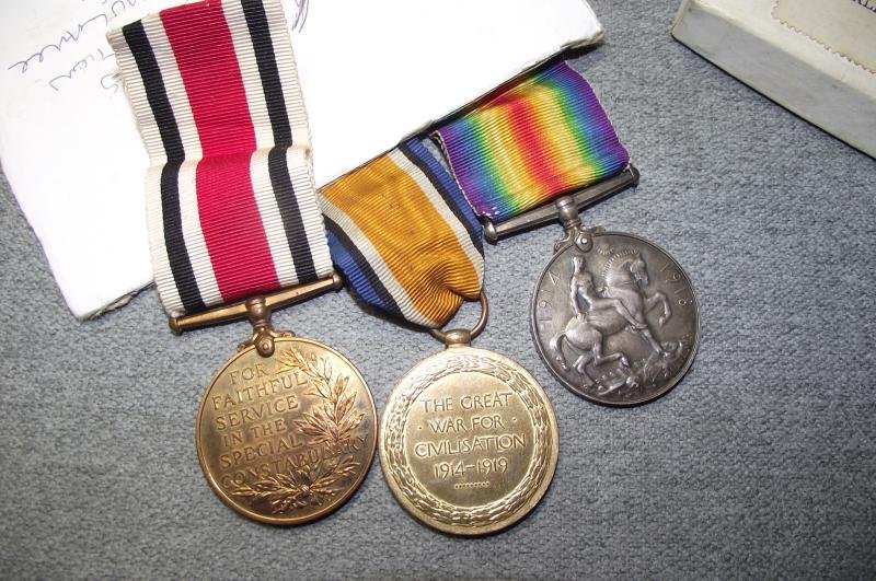 WW1 RAMC Medal Pair and Special Constabulary Medal. 6th S.Wales Mounted Section, Field Ambulance. — image 5