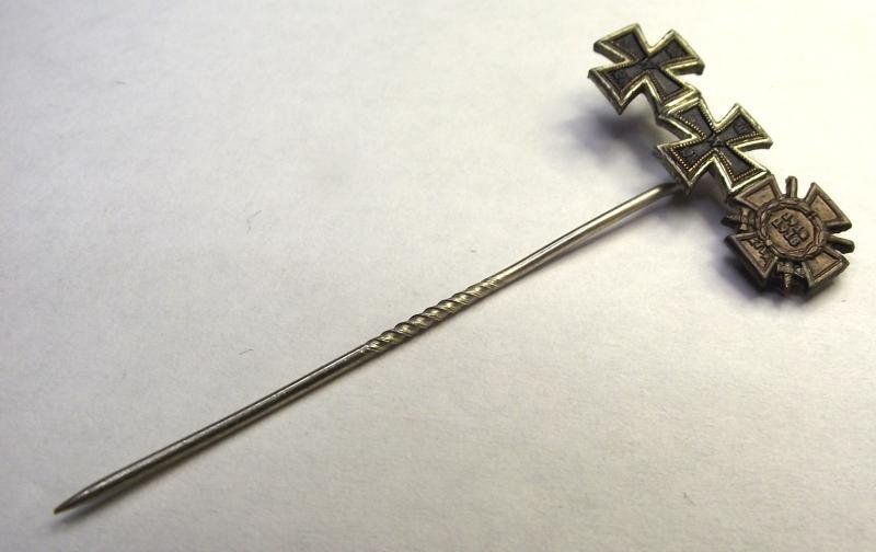 WW1 German Stick Pin. Iron Cross 1st and 2nd Class with Honour Cross. — image 3