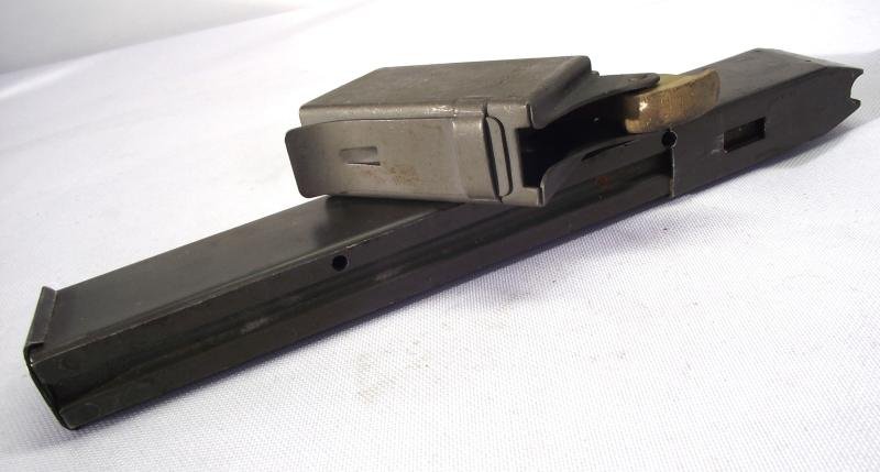WW2 Maker Marked MK2 Sten Loading Tool and Magazine. — image 4