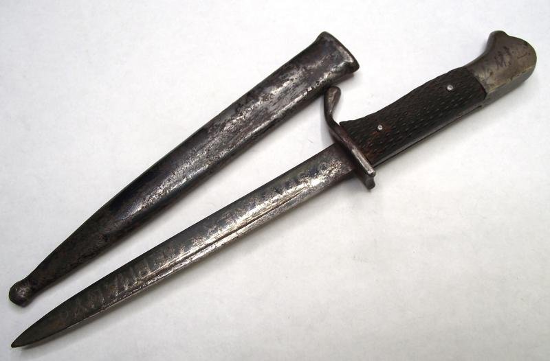 WW1 Imperial German Peronalised Miniature Bayonet. British Souvenir 1914-18. — image 2