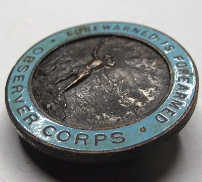Forwarned Is Forearmed- Observer Corps Enamel Membership Badge. — image 2
