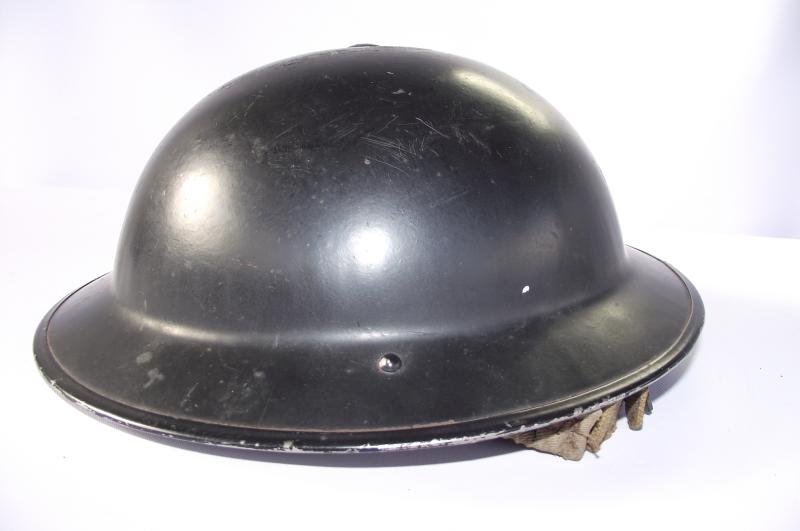 British Numbered Black Homefront MKII Steel Helmet. 1939 Dated. — image 2