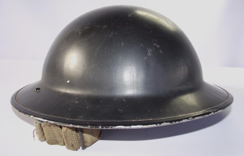 British Numbered Black Homefront MKII Steel Helmet. 1939 Dated. — image 3