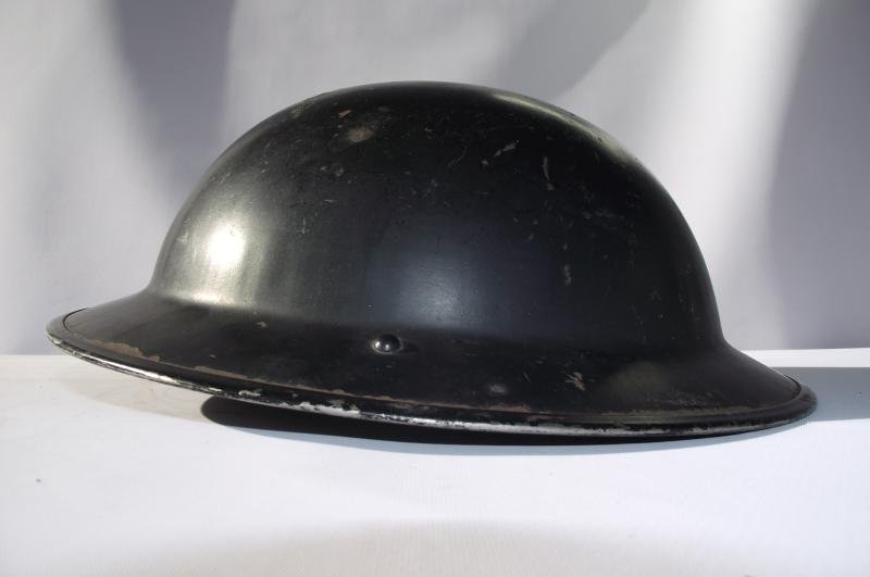 British Numbered Black Homefront MKII Steel Helmet. 1939 Dated. — image 5