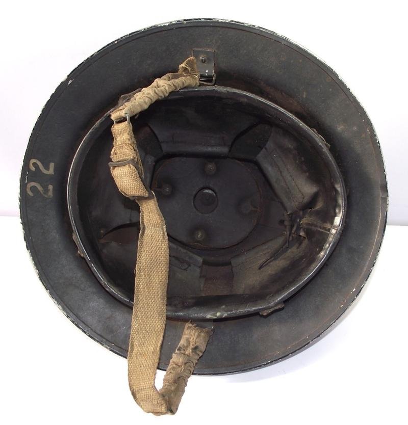 British Numbered Black Homefront MKII Steel Helmet. 1939 Dated. — image 7