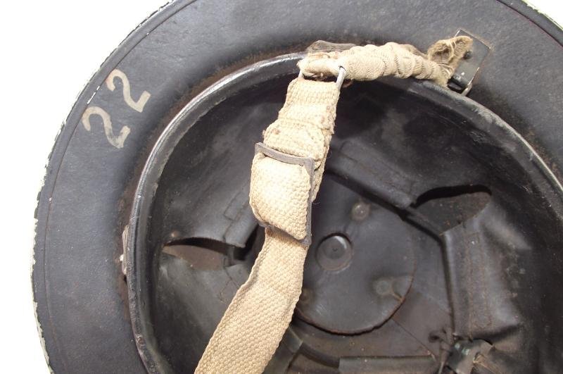 British Numbered Black Homefront MKII Steel Helmet. 1939 Dated. — image 8