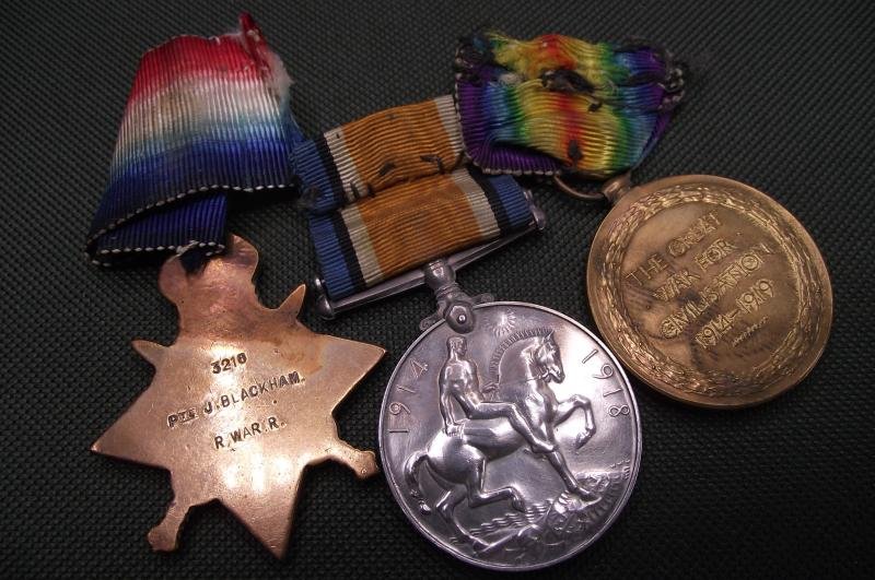 WW1 British 1914 Mons Star Trio. Royal Warwickshire Regiment. — image 2