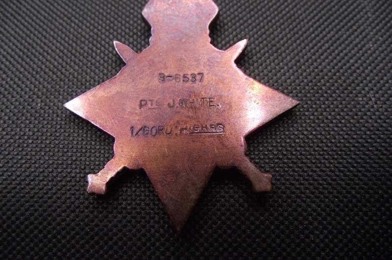 WW1 British 1914 Mons Star Medal. 1st Gordon Highlanders Regiment. — image 3