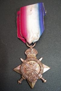 WW1 British 1914 Mons Star Medal. 1st Gordon Highlanders Regiment.