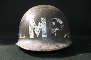 U.S. M1 Front Seam, XVIII Airborne Corps, Military Police Helmet …