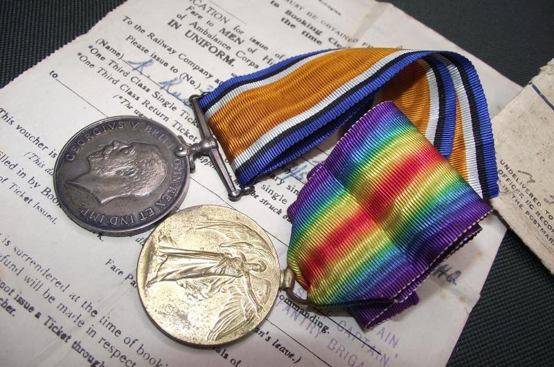 WW1 Manchester Regiment Medal Pair. — image 2