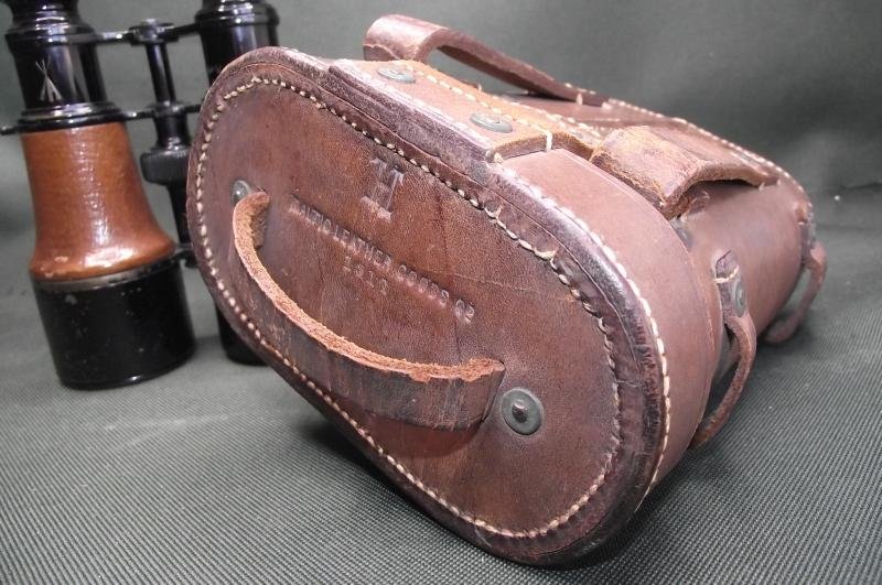 Matching British WW1 Binoculars and 1917 Dated Leather Case. — image 3