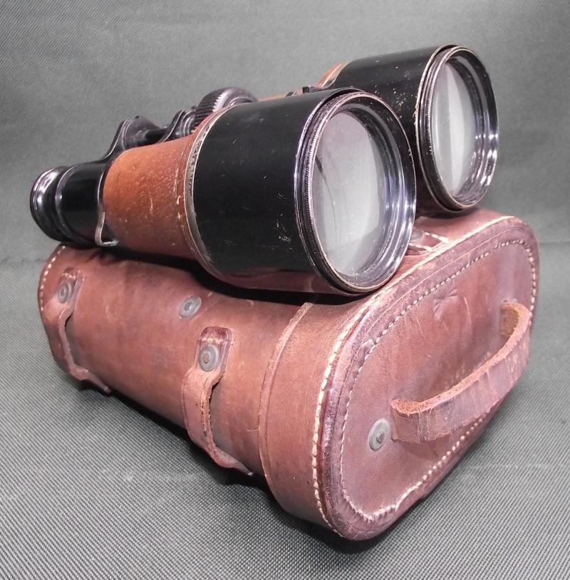Matching British WW1 Binoculars and 1917 Dated Leather Case. — image 5