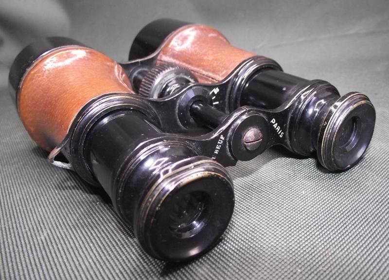 Matching British WW1 Binoculars and 1917 Dated Leather Case. — image 7