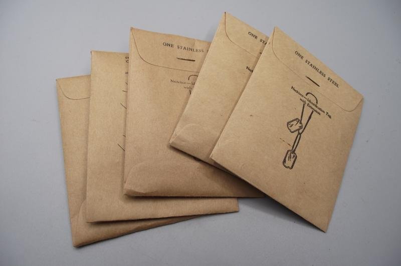 5 X 1945 Dated U.S. Military Dog Tag Chains. — image 2