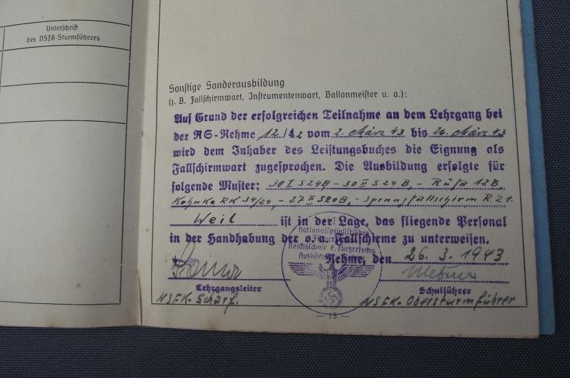 NSKK Liestungsbuch Des Fliegerkorps. 1943. — image 6