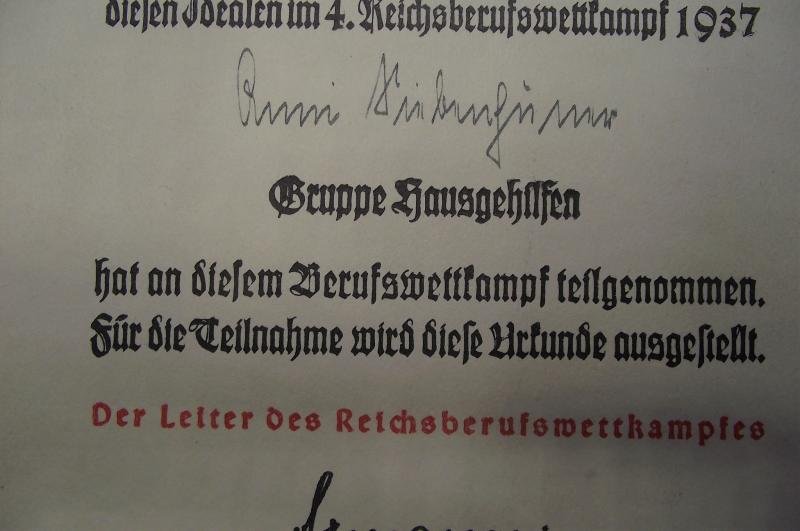 1937 Dated Hitler Youth Reichssportwettkampf Certificate. — image 3