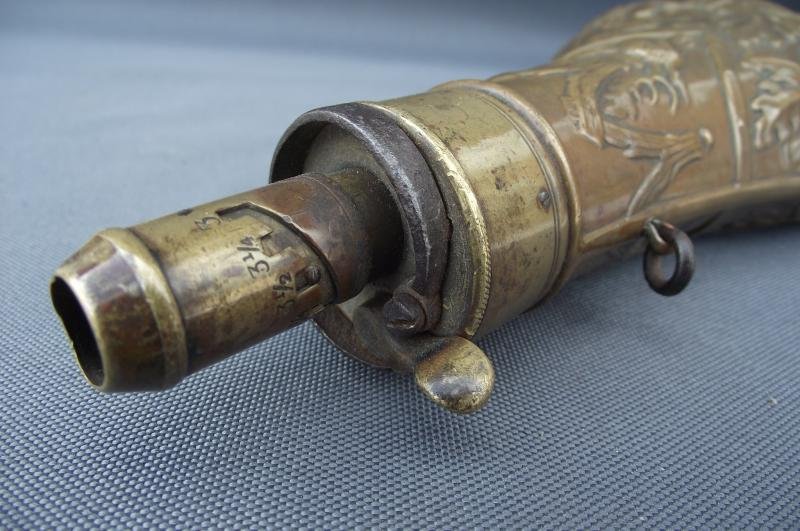 Large Copper Black Powder Flask. G&J.W.Hawksley. — image 4