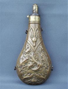 Large Copper Black Powder Flask. G&J.W.Hawksley.