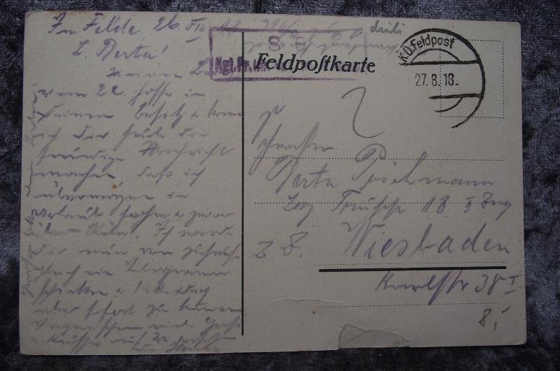 Imperial German Post Card. Inf Reg 186. 1918. — image 2